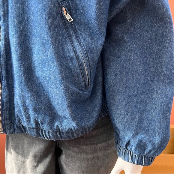 New Old Stock Teddi Denim Jacket Basketweave Vintage Bomber Coat - Picture 4 of 8